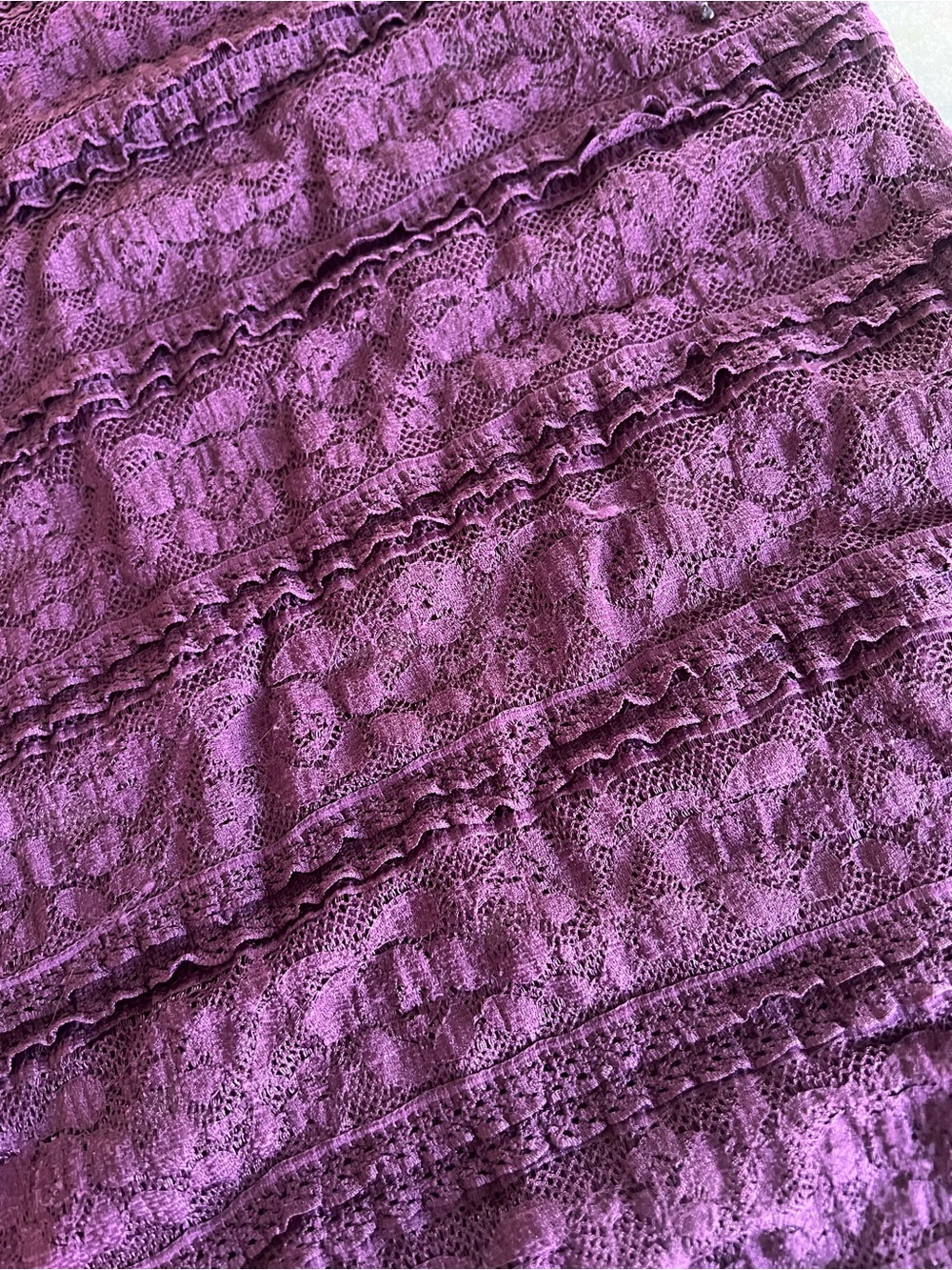 Dark Purple Lace Short-Sleeve Top - Picture 5 of 5